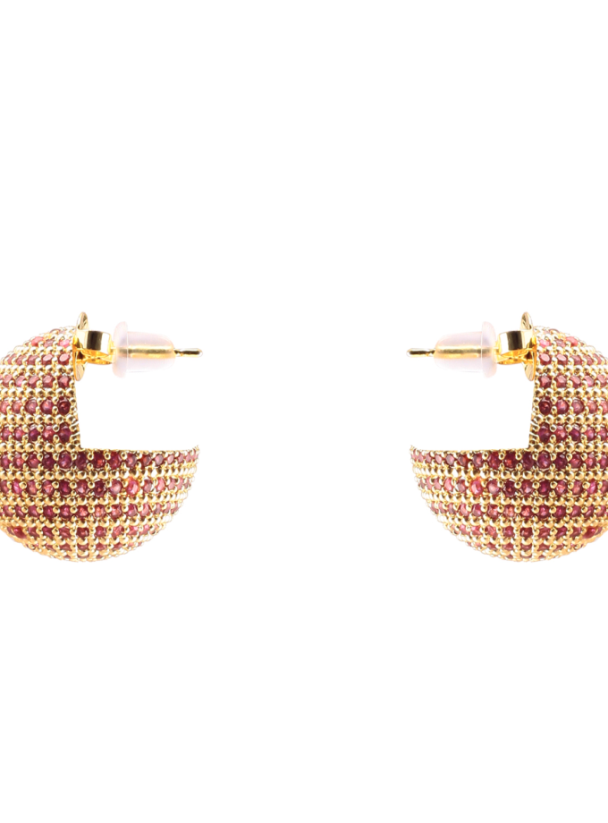 Ponponiere Disco Pink Earrings